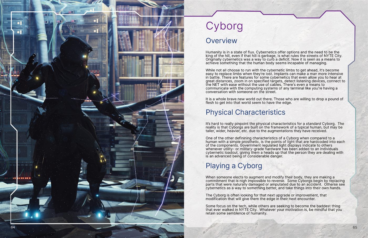 Cyborg archetype spread from the Shadows CRB